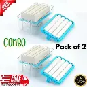 (Pack Of 2) Trendy 2-in-1 Portable Laundry Rolling Soap Box Easy Cloth Washing Soap Roller