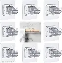 8 PCS Self Adhesive Curtain Holders Brackets Without Drilling, Curtain Rod Bracket, Adhesive Curtain Rod Holder Hooks