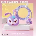 Charger Cover For 18W/20W | Cute 3D Cartoon Character Rebate Stellalou Cable Protector (Purple)
