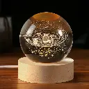 3D Galxy Crystal Ball Night Light - Bedroom Decor Crystal Lamp, Ideal Birthday Gift for Teens