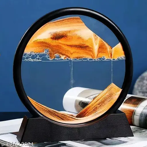 Moving Sand Art Picture Glass Liquid Painting 3D Natural Landscape showpieces For Home Decor, Antique Gifts
