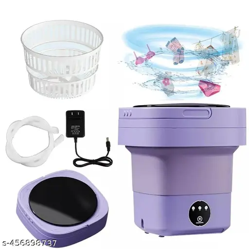 Portable Mini Top Loading Washing Machine, Foldable Bucket Washer with Modes, Single Person Use Mobile Washing & Spin Dry for Baby Clothes