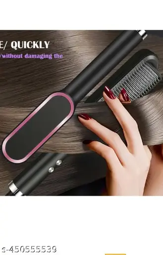 2-in-1 Hair Straightening Brush for Women with 5 Temp & Fast Heating